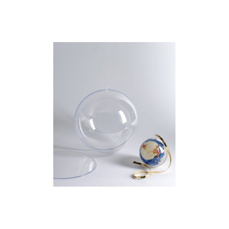 Accesorii creatie - glob cu divizor plastic, transparent, 10cm, Colorarte