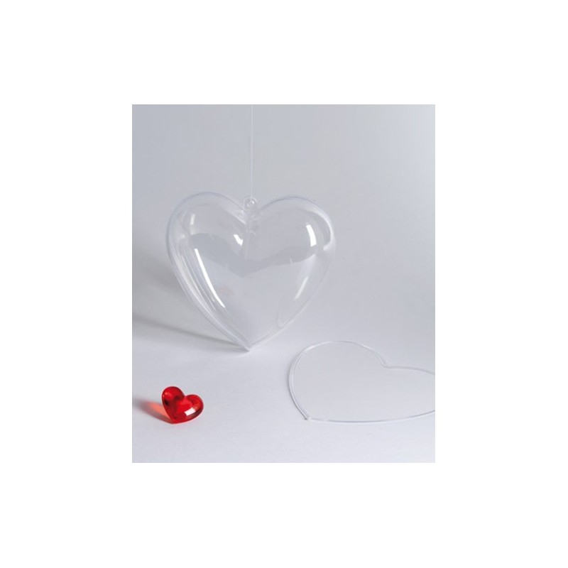 Accesorii creatie - inima cu divizor plastic, transparent, 3x10cm, Colorarte
