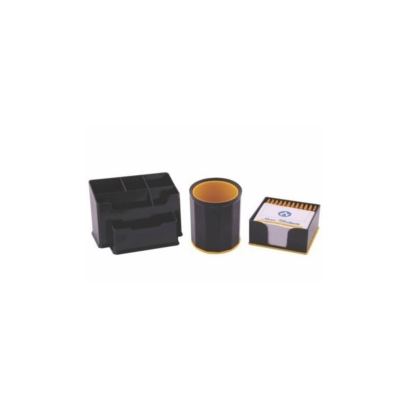 Set birou Ark 1194, 3 piese, plastic, negru