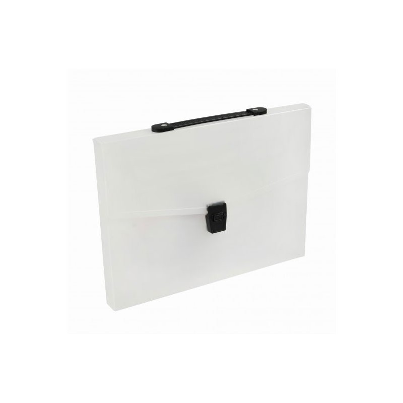 Servieta plastic, cu maner, A4, 3.5cm, 50 microni, plastic, transparent