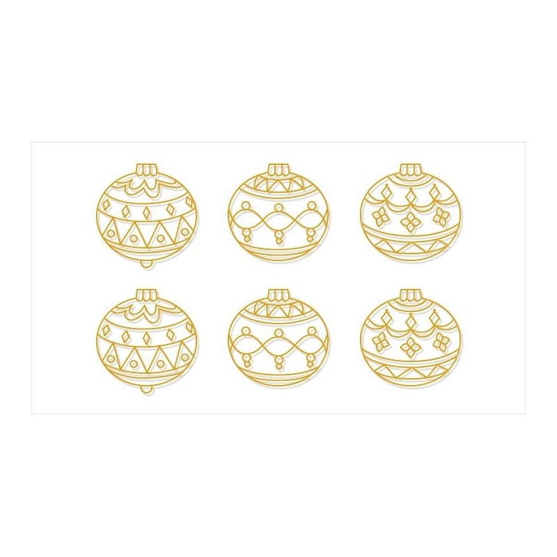 Sablon AMOS pictura geam Deco SDOPP-S19 6 bucati/set, globuri Craciun