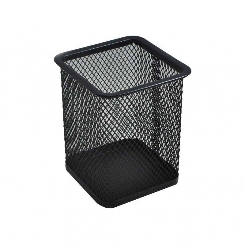 Suport instrumente de scris Office Cover 804, 8x8x10cm, plasa metalica, negru