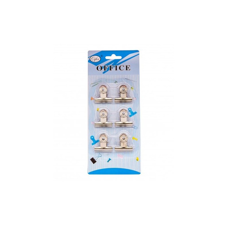 Clipsuri metalice Office Cover A1025, 28mm, argintii, blister 6 buc