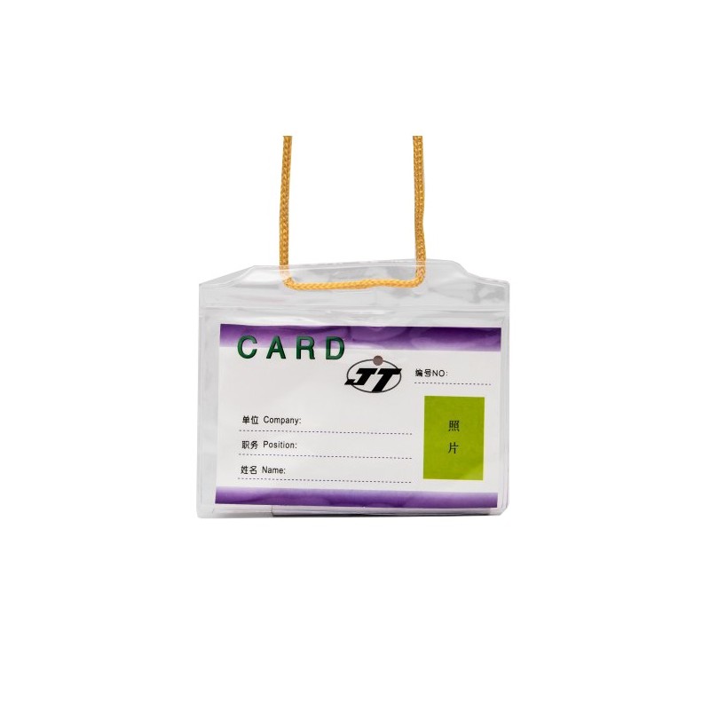 Suport ecuson cu snur CNX SD105C, orizontal, 16 microni, 67x102mm, plastic, transparent