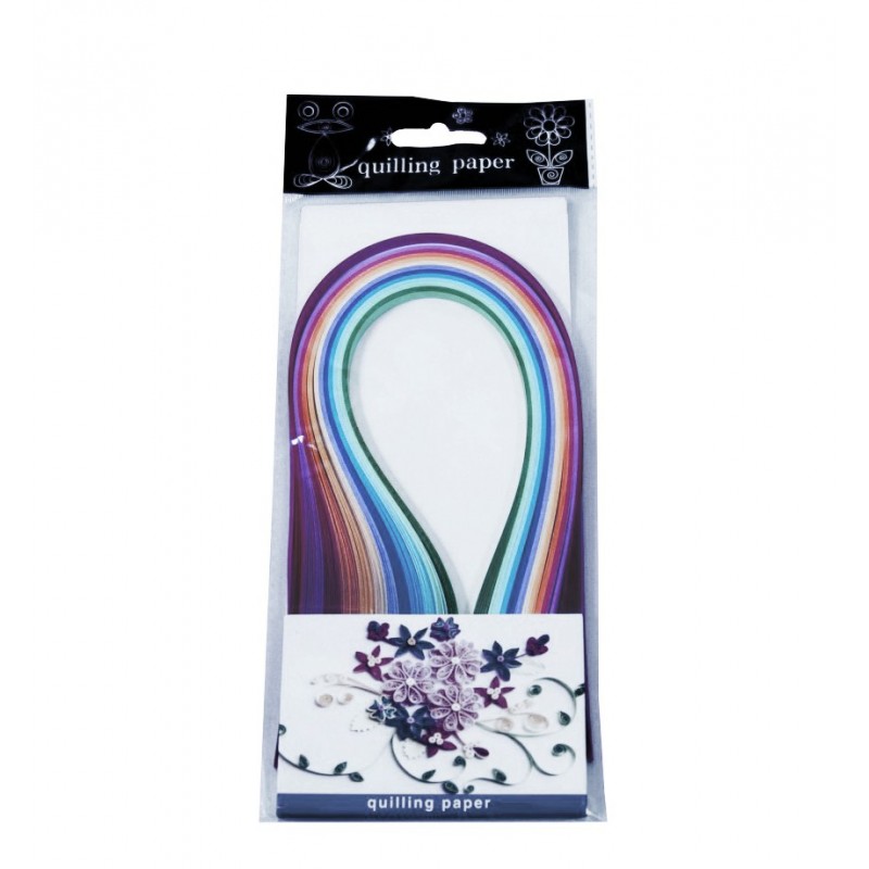 Hartie quilling, 0.5x39cm, diverse culori, intense, set 150-160 buc, CNX, YZ5216