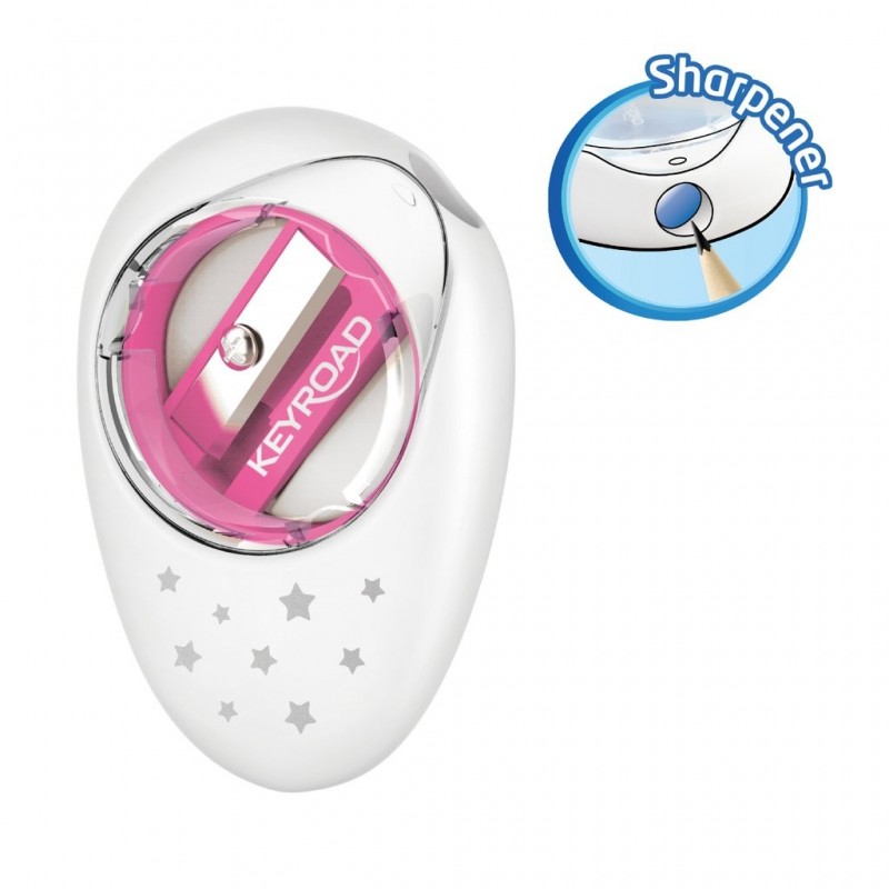 Ascutitoare simpla Keyroad Cappy KR971385, 1 orificiu, plastic, cu radiera, diverse culori