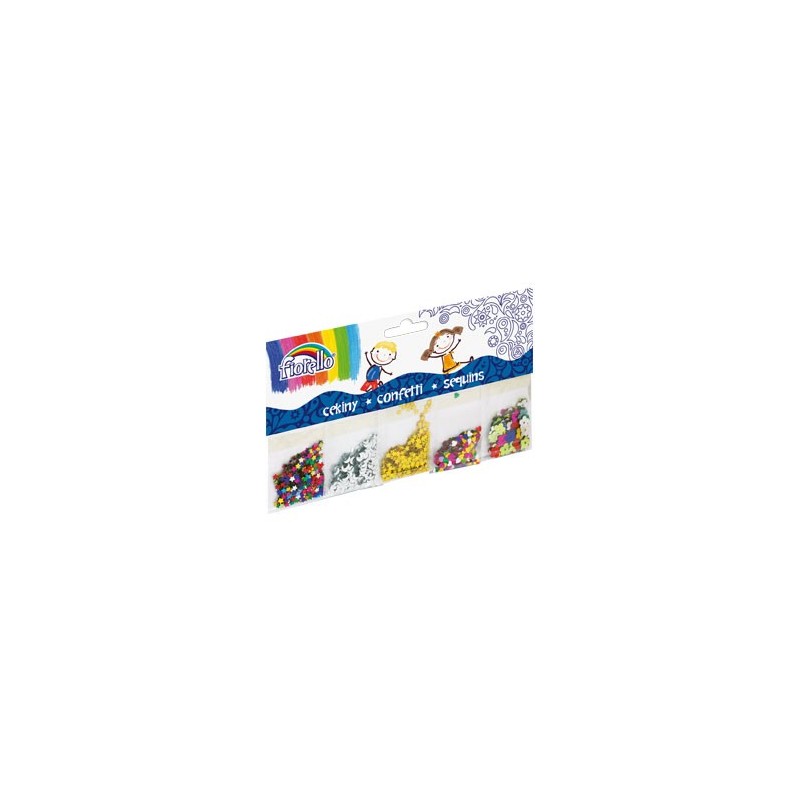 Accesorii creatie - confetti, 5 modele x 2g, 10g, Fiorello, GR-K252 / 170-2244