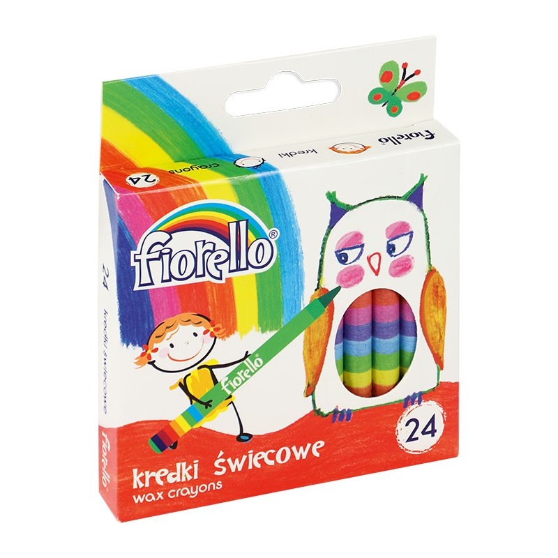 Creioane cerate Fiorello 170-1386, 24 culori, blister carton