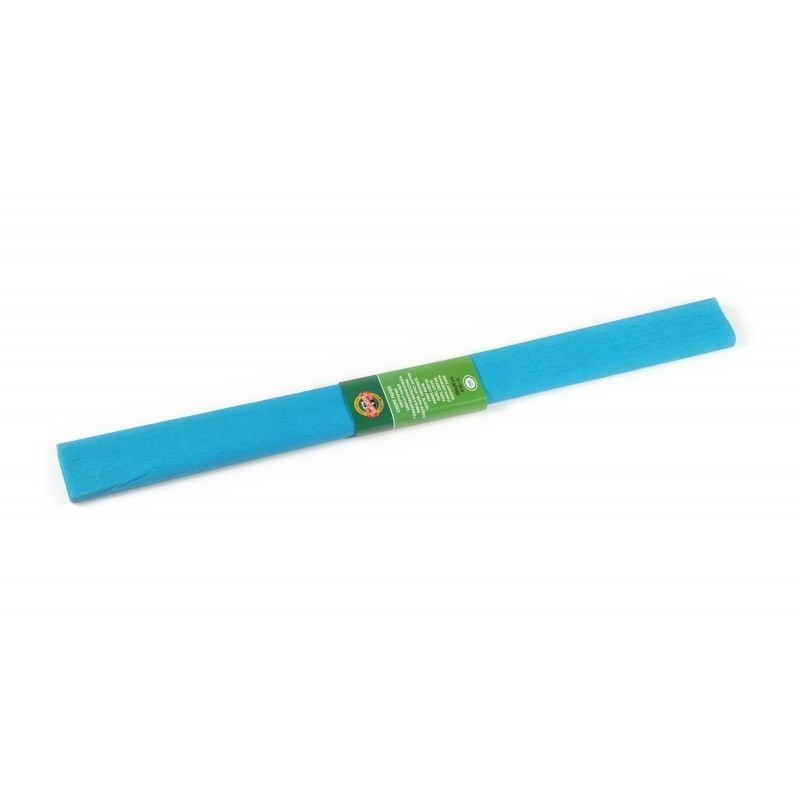 Hartie creponata Koh-i-noor K9755-14, 50x200cm, albastru azur, set 10 buc