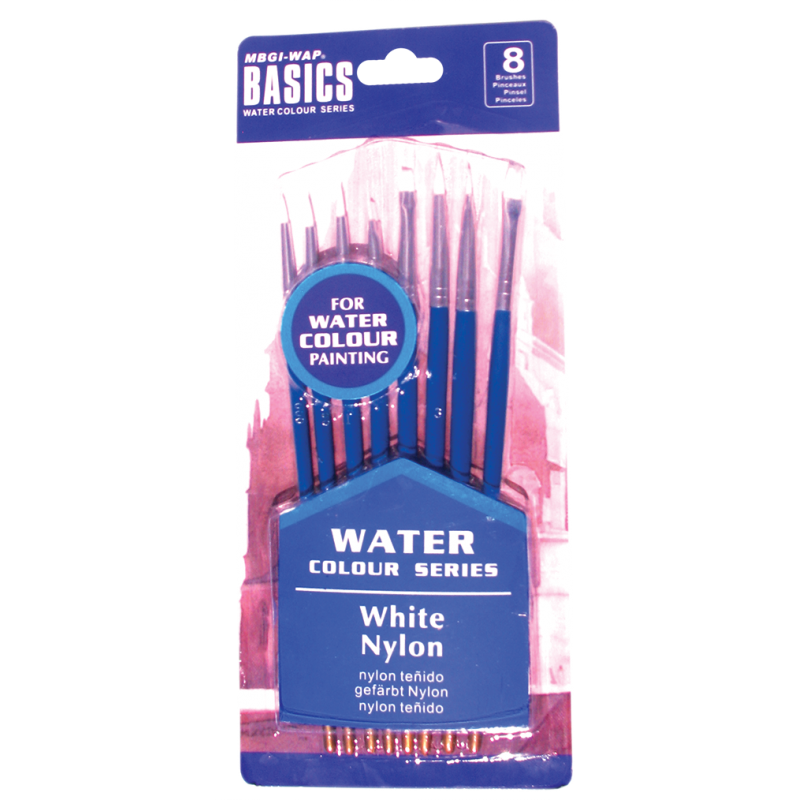 Pensula Magi-Wap BREW0815B, varf nylon rotund, lat, lat oblic, pictura cu acuarele, set 8 buc