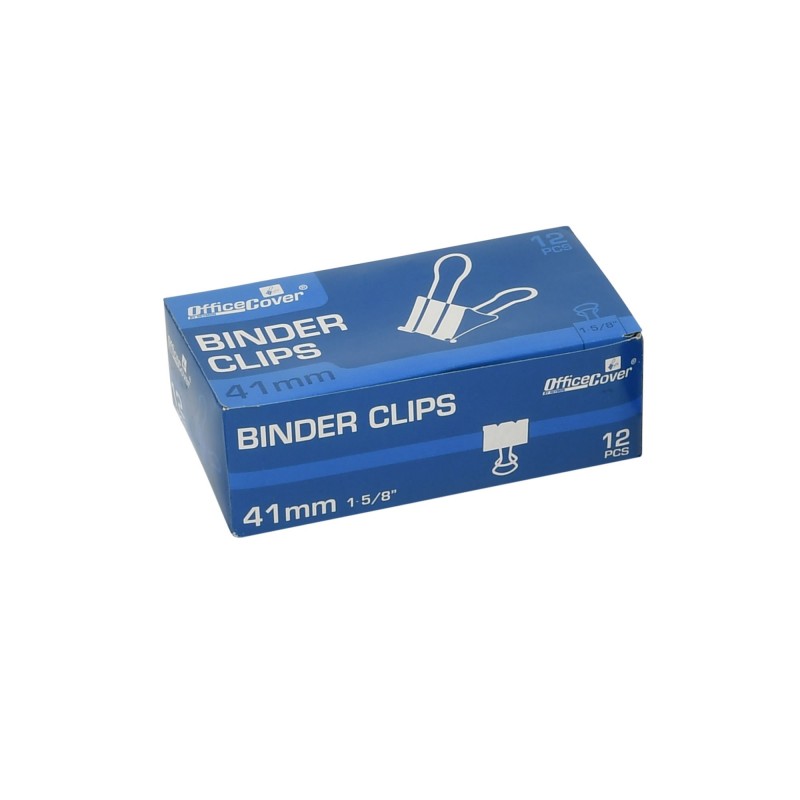 Clipsuri metalice Office Cover RM41, 41mm, negre, cutie 12 buc
