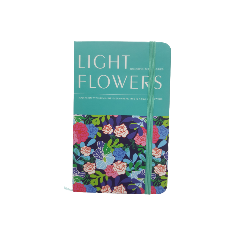 Jurnal A6 CNX Light Flowers 3782-38L, 192 pagini, coperta carton, cu elastic