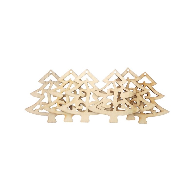 Accesorii creatie - lemn decupat - brad, set 6 buc, Colorarte, FS-M2
