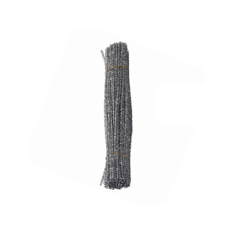 Accesorii creatie - sarma plusata, argintiu, cu sclipici, set 25 buc, Colorarte