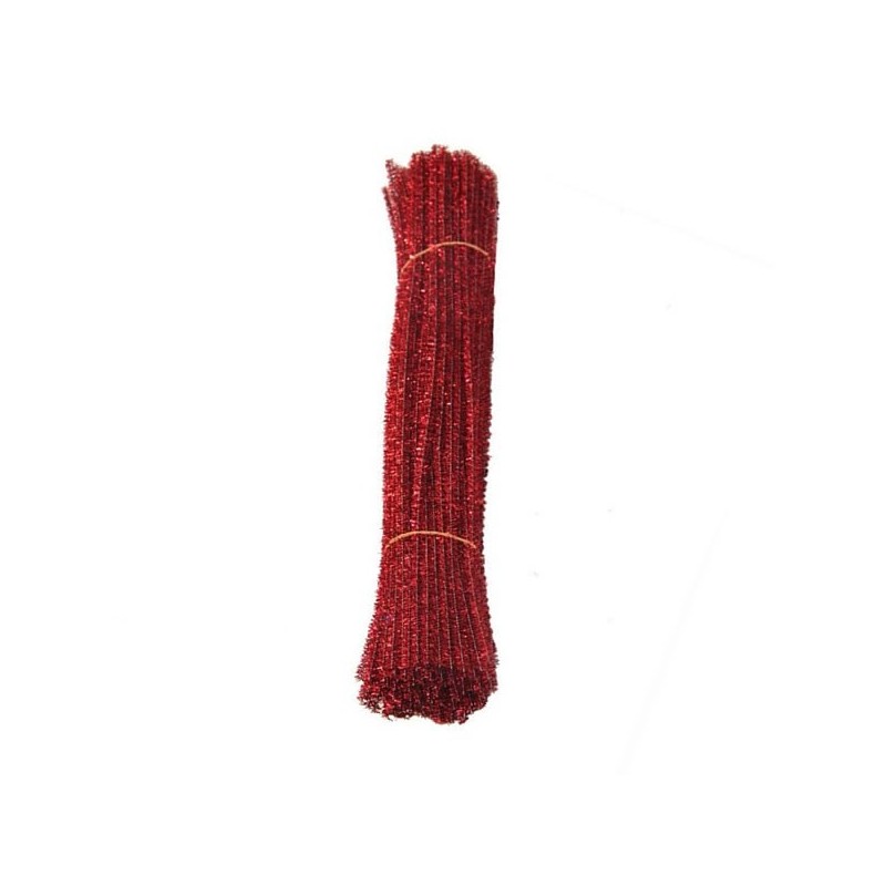 Accesorii creatie - sarma plusata, rosu, cu sclipici, set 25 buc, Colorarte