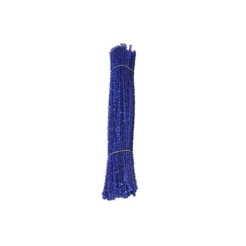 Accesorii creatie - sarma plusata, albastru, cu sclipici, set 25 buc, Colorarte