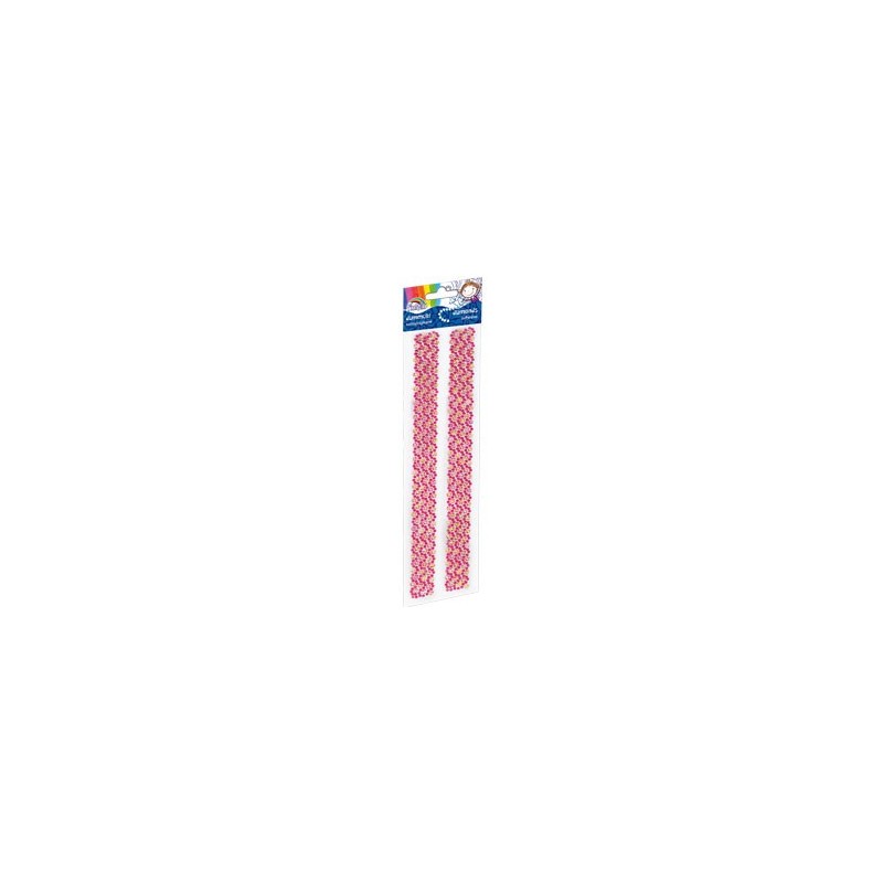 Accesorii creatie - diamante dantela plastic, roz, 30cm, autoadezive, blister 2 buc, Fiorello, GR-DS081-2 / 170-2462