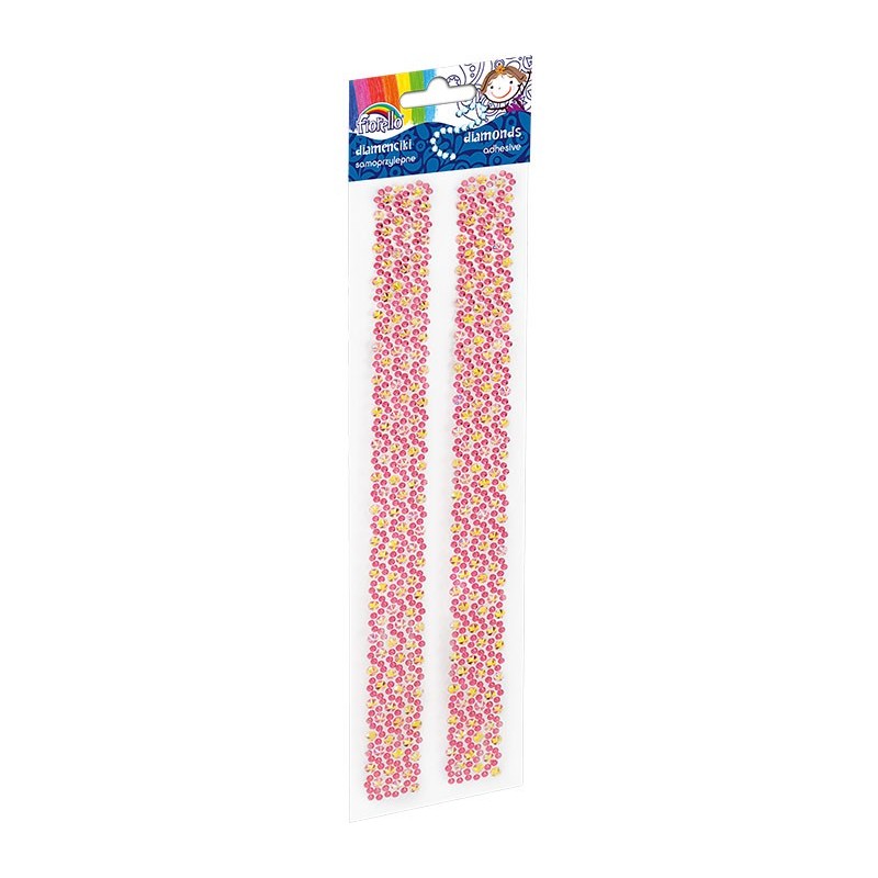 Accesorii creatie - diamante dantela plastic, roz pal, 30cm, autoadezive, blister 2 buc, Fiorello, GR-DS081-3 / 170-2463