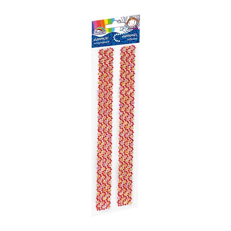 Accesorii creatie - diamante dantela plastic, rosu, 30cm, autoadezive, blister 2 buc, Fiorello, GR-DS081-6 / 170-2466