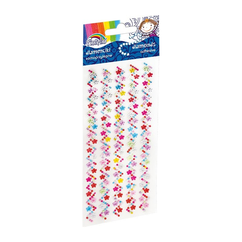 Accesorii creatie - diamante dantela plastic, multicolor, 25cm, autoadezive, blister 5 buc, Fiorello, GR-DS070 / 170-2460