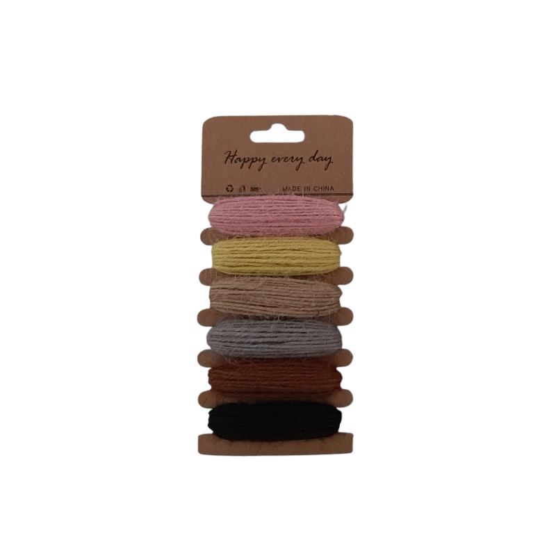 Accesorii creatie - sfoara canepa, 5m x 6 culori, Colorarte
