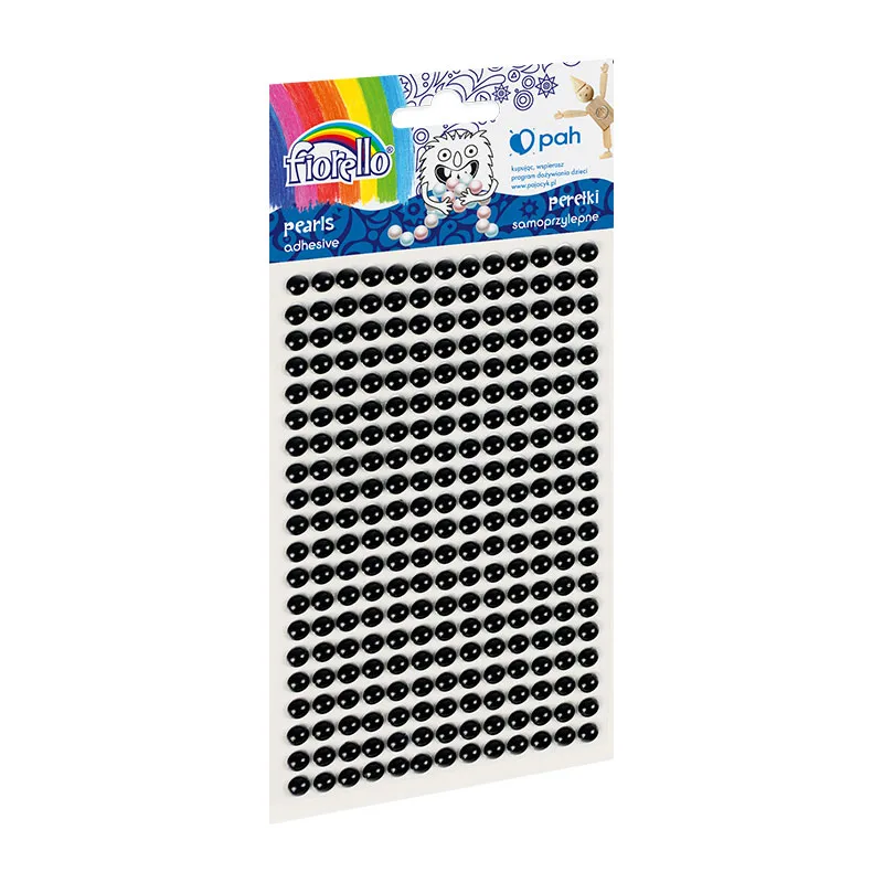 Accesorii creatie - perle plastic, negru, 3mm, set 260 buc, Fiorello, GR-PS162-10 / 170-2576