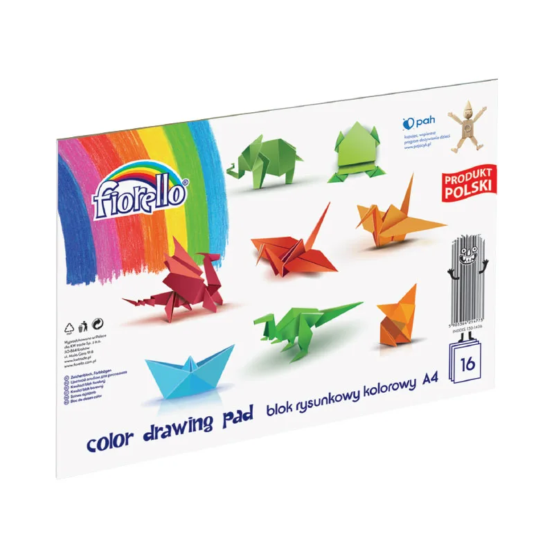 Hartie color A4 Fiorello 150-1436, 80g/mp, mix culori intense, set 16 file