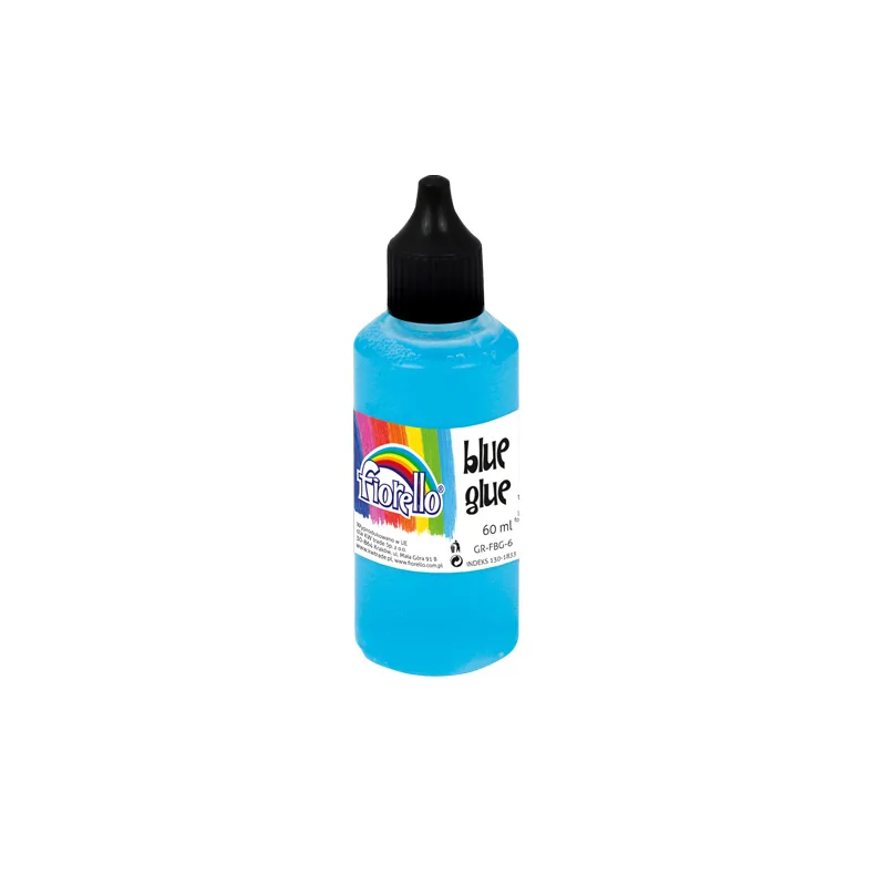 Lipici lichid Fiorello, 60ml, hartie si carton, lavabil, albastru-transparent dupa uscare, 130-1833