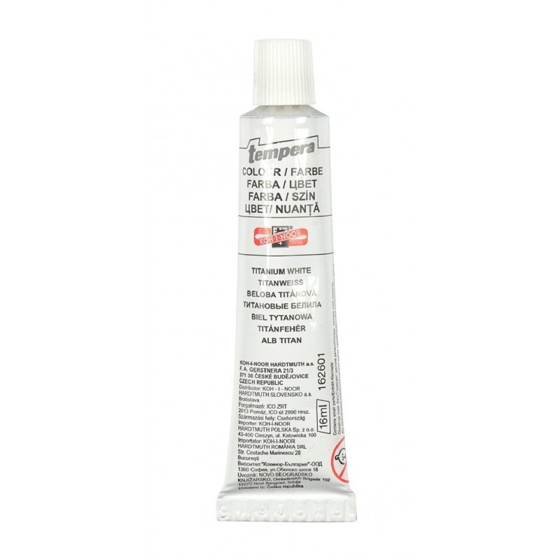 Culori tempera Koh-i-noor, 16ml, alb, set 10 buc, K162 601