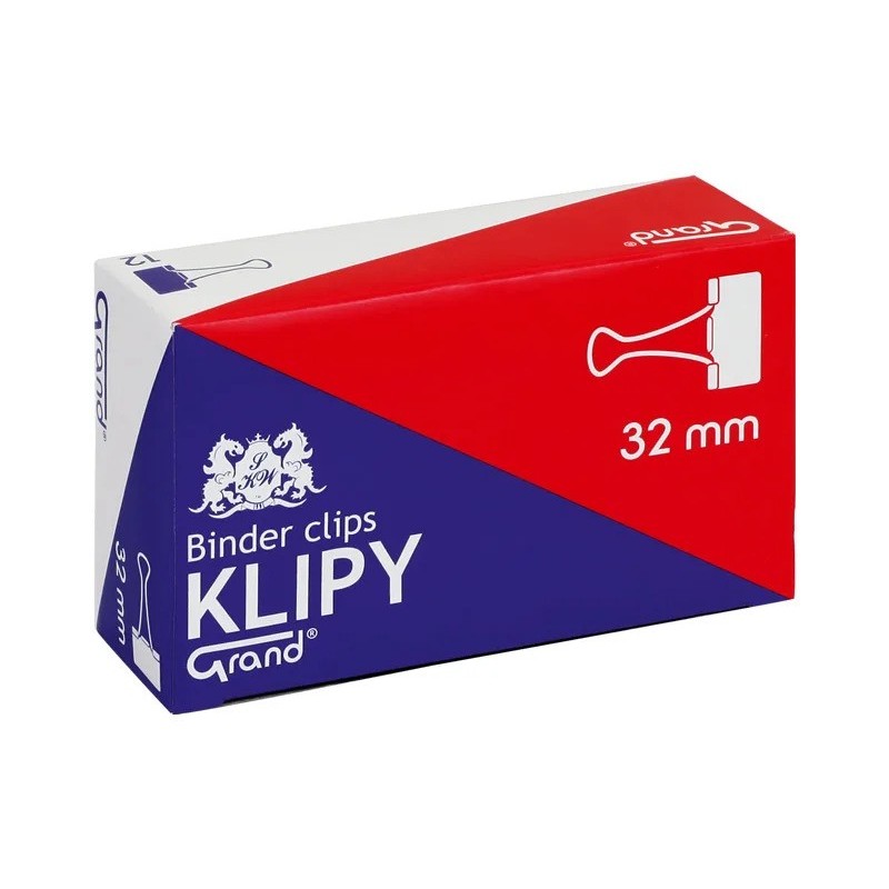 Clipsuri metalice Grand 110-1094, 32mm, negre, cutie 12 buc