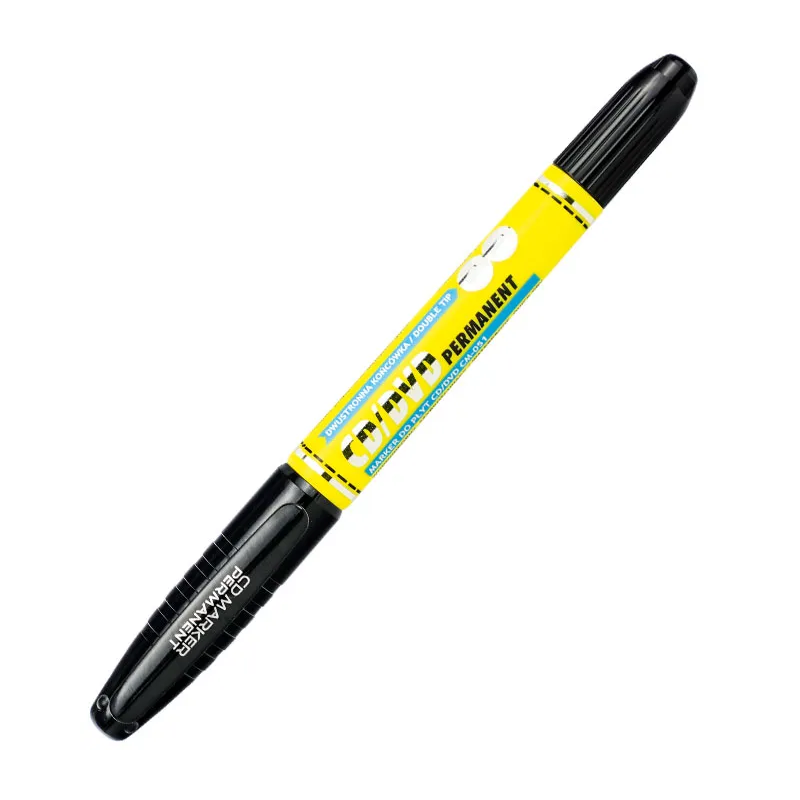 Marker permanent Grand CD-051 160-1878, varf rotund, 0.8mm / 3.8mm, 2 capete, negru