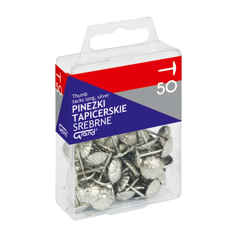 Piuneze (pioneze) tapiterie Grand 110-1483, 15mm, argintii, blister 50 buc