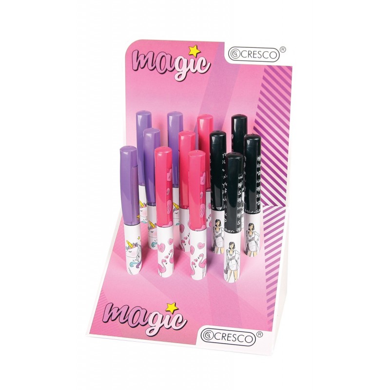 Stilou Cresco Magic E280030-A, penita iridium, alimentare rezerve, corp plastic diverse culori