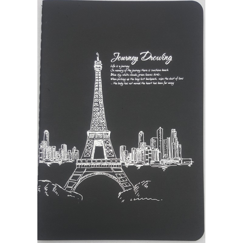 Jurnal A4 CNX FX16K-676, 76 pagini, coperta carton neagra, hartie neagra