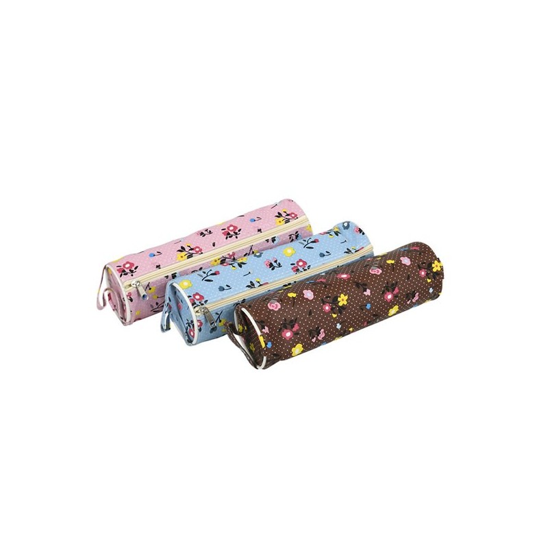 Penar neechipat CNX imprimeu flori, 1 fermoar, diverse culori, textil, cilindric, 816