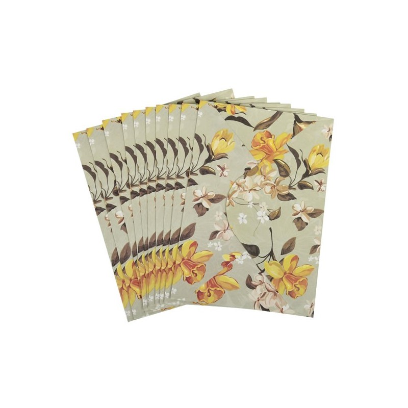 Plic C6L CNX, diverse culori, 130x180mm, model cu narcisa, set 10 buc