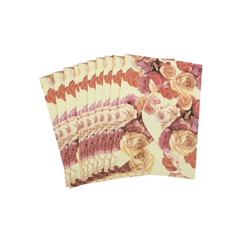 Plic C6L CNX, diverse culori, 130x180mm, model cu trandafiri, set 10 buc