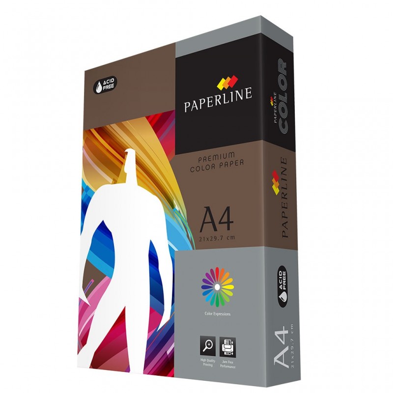 Hartie colorata A4 Paperline 43A, 80g/mp, maro, chocolate intens, top 500 coli