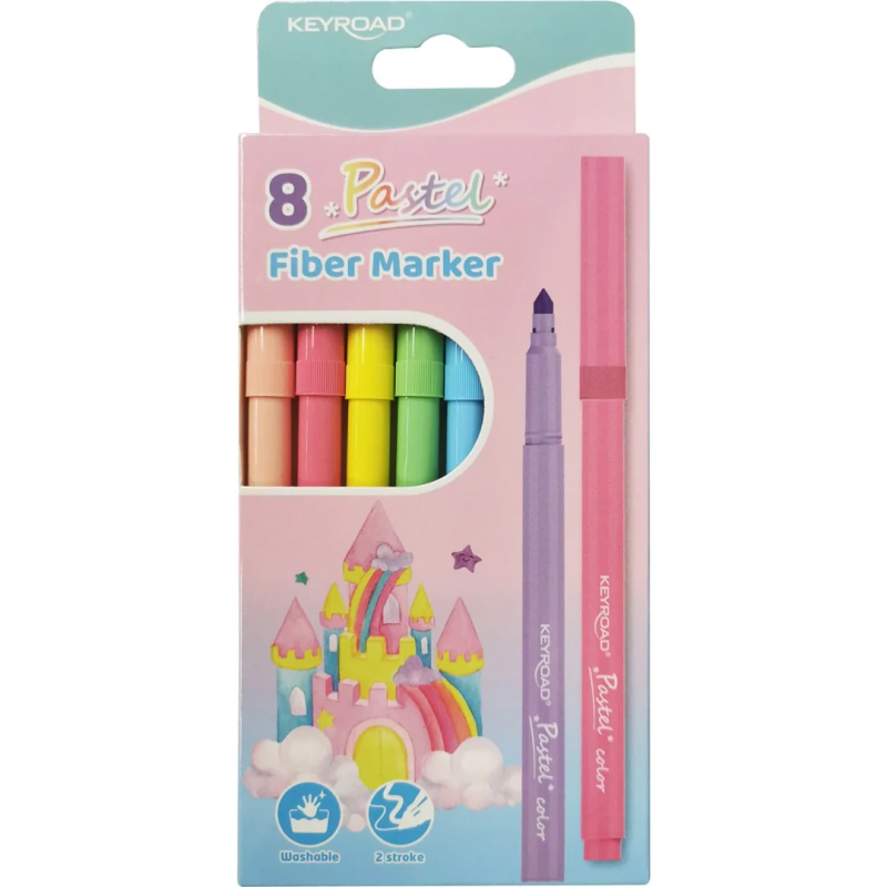 Carioci colorate Keyroad KR972034, 8 culori, blister carton
