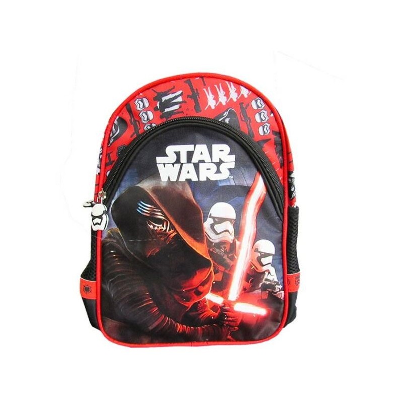Ghiozdan St.Majewski Star Wars, gradinita, 2 compartimente, 2 buzunare, negru cu rosu, 21415