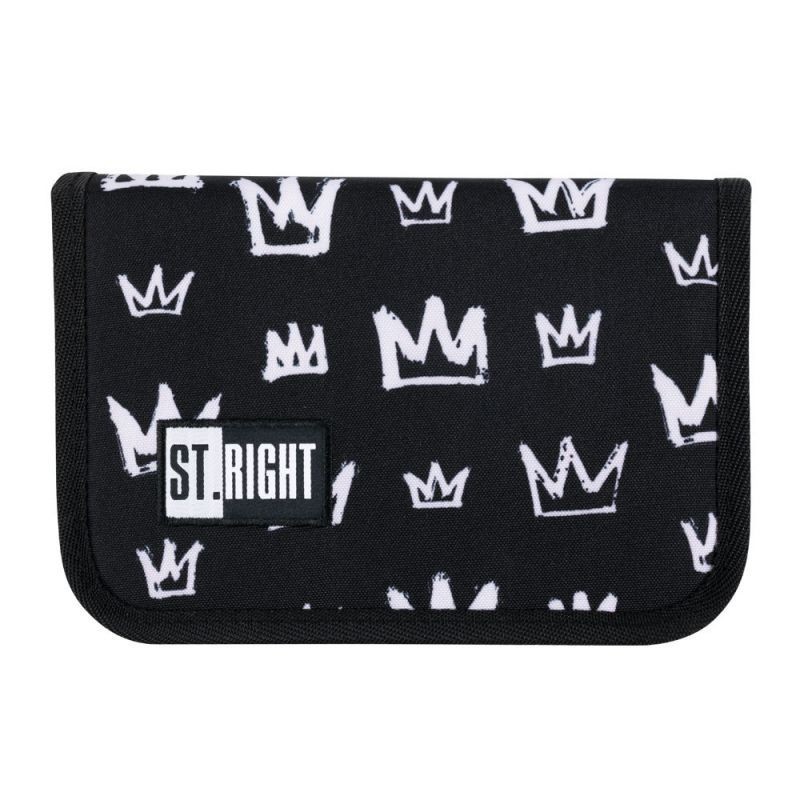 Penar neechipat St.Majewski St.Right Crowns, 1 fermoar, 2 extensii, negru cu coroane albe, PC-03 / 626579