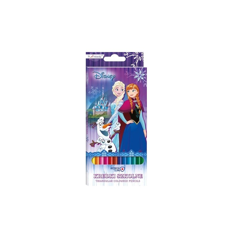 Creioane colorate St.Majewski Frozen 706288, 12 culori, 18cm, blister carton