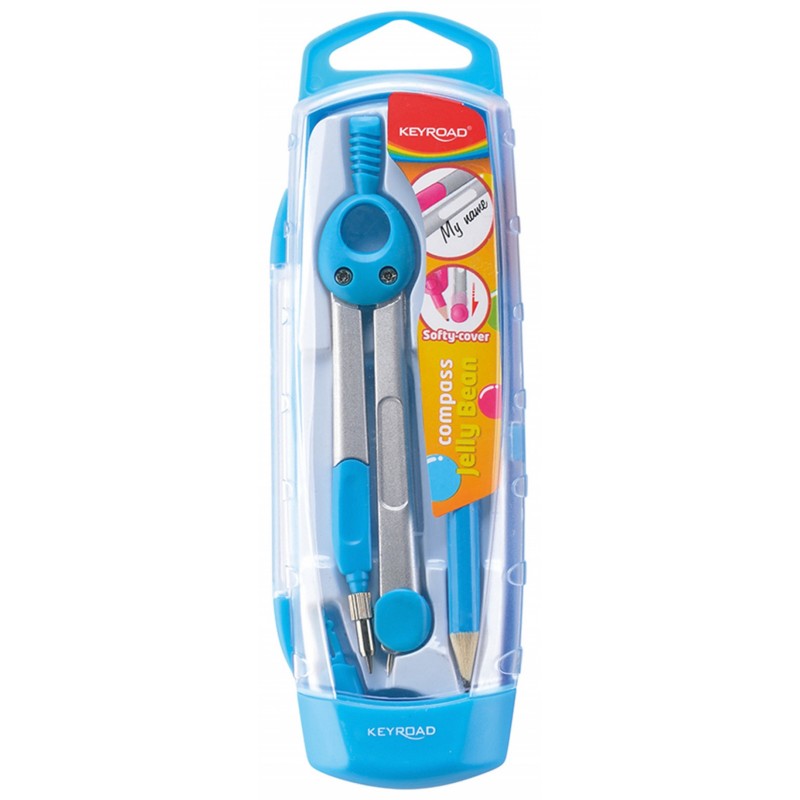 Compas metalic cu mina, Keyroad Jelly Bean, KR971121/KR971130, safety, set PVC, diverse culori