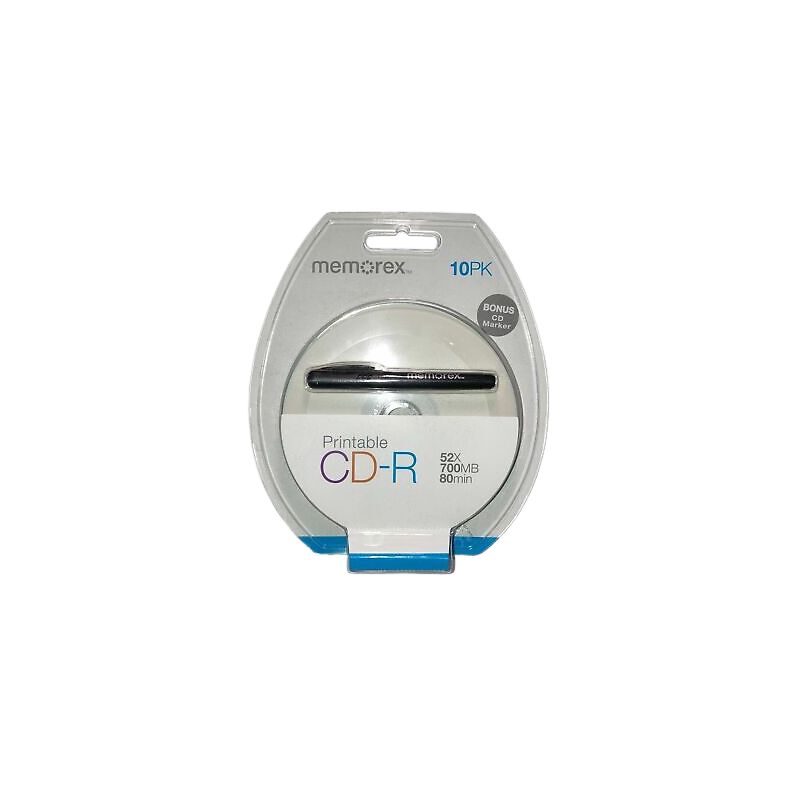 CD-R Memorex 32020016187 73950449-B, 700MB / 80min, 52x, blister 10 buc + Marker pentru CD