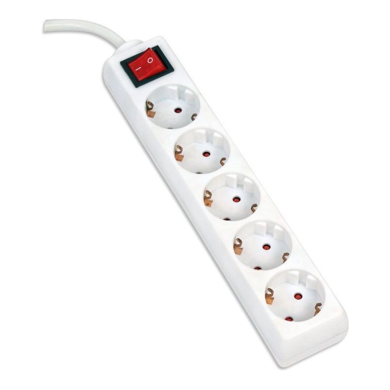 Prelungitor 5 prize Fiesta, 3m, PVC, alb, cu intrerupator, 250V / 10A, Type F, FL5G3W, 43698