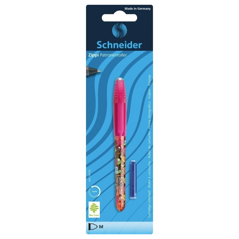 Roller Schneider Zippi 2899 RV, 0.8mm, scris albastru, blister (+1 rezerva)
