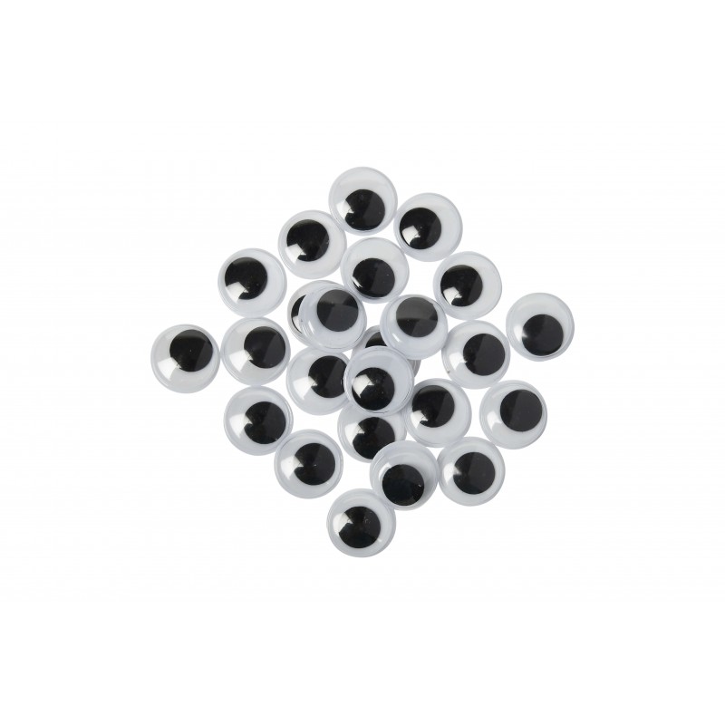Accesorii creatie - ochisori mari plastic, negru, 15mm, set 36 buc, Colorarte