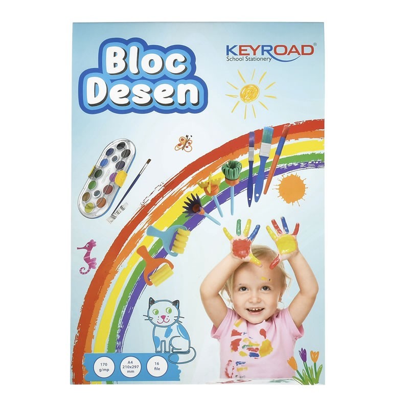 Bloc de desen A4 Keyroad, 16 file, 170g/mp
