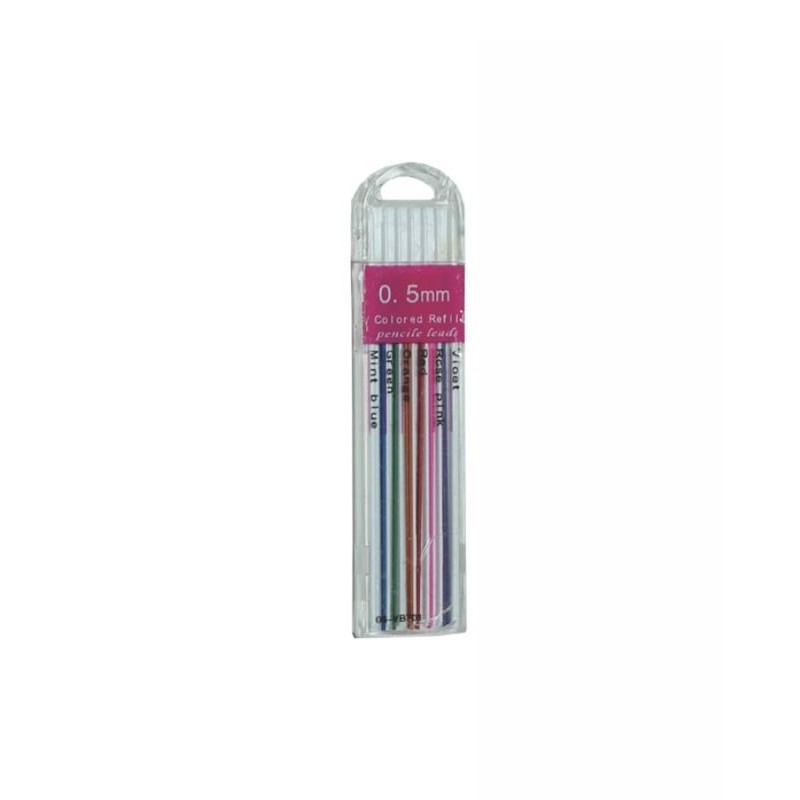 Mine creion mecanic CNX Color PL046, 0.5mm, HB, set 12 buc (2 x 6 culori)