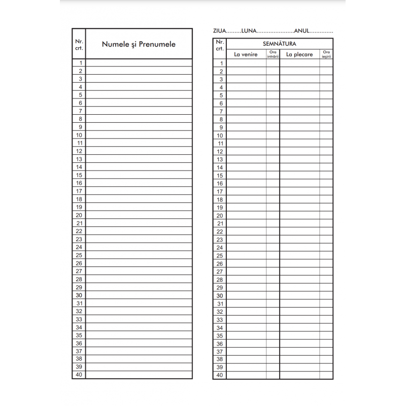 Tipizat - condica prezenta - A4, 32 file